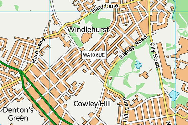 WA10 6UE map - OS VectorMap District (Ordnance Survey) WA10 6UE map - OS VectorMap District (Ordnance Survey)