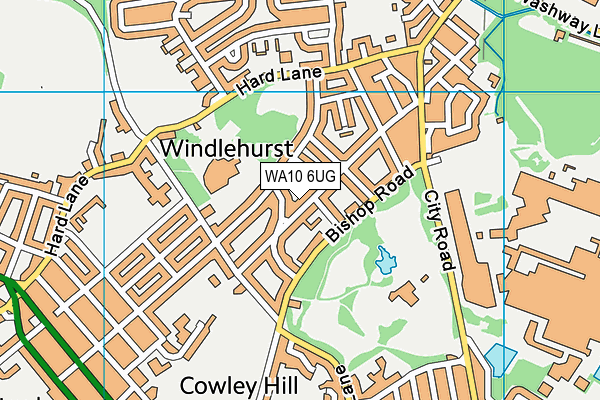 WA10 6UG map - OS VectorMap District (Ordnance Survey) WA10 6UG map - OS VectorMap District (Ordnance Survey)