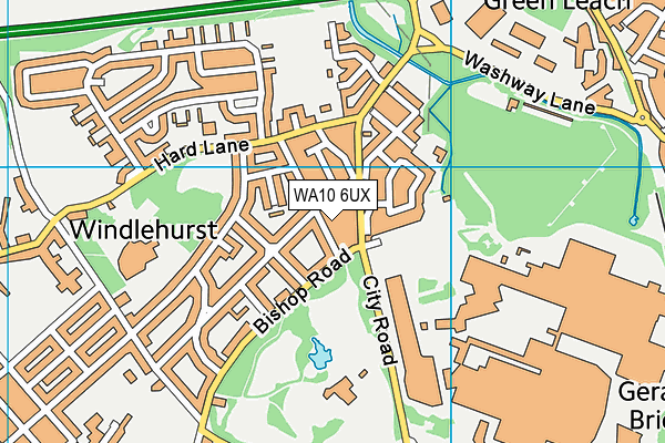 WA10 6UX map - OS VectorMap District (Ordnance Survey) WA10 6UX map - OS VectorMap District (Ordnance Survey)
