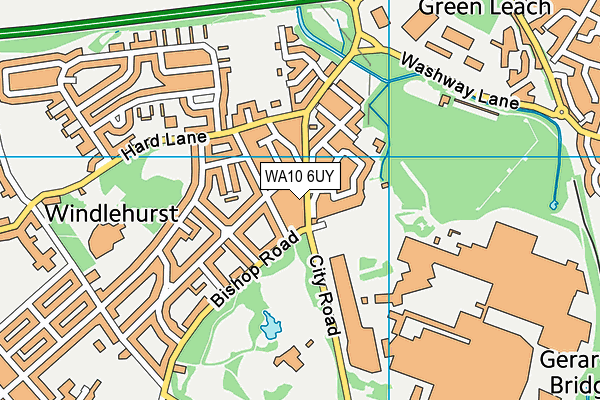 WA10 6UY map - OS VectorMap District (Ordnance Survey) WA10 6UY map - OS VectorMap District (Ordnance Survey)