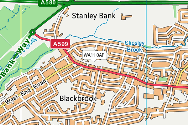 WA11 0AF map - OS VectorMap District (Ordnance Survey) WA11 0AF map - OS VectorMap District (Ordnance Survey)