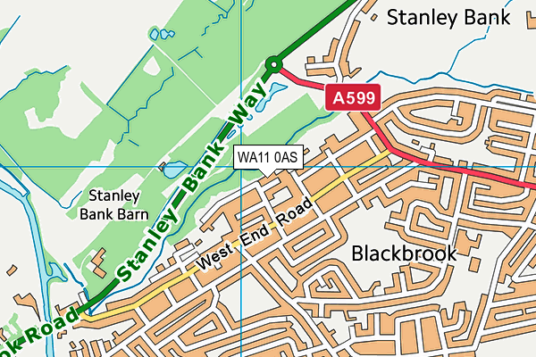 WA11 0AS map - OS VectorMap District (Ordnance Survey)