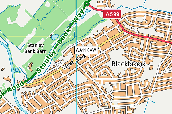 WA11 0AW map - OS VectorMap District (Ordnance Survey) WA11 0AW map - OS VectorMap District (Ordnance Survey)