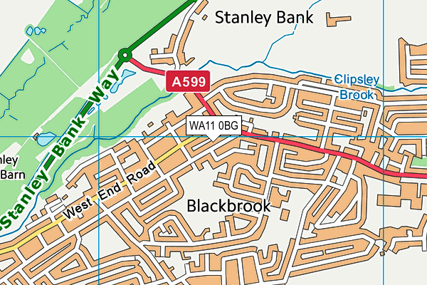 WA11 0BG map - OS VectorMap District (Ordnance Survey) WA11 0BG map - OS VectorMap District (Ordnance Survey)