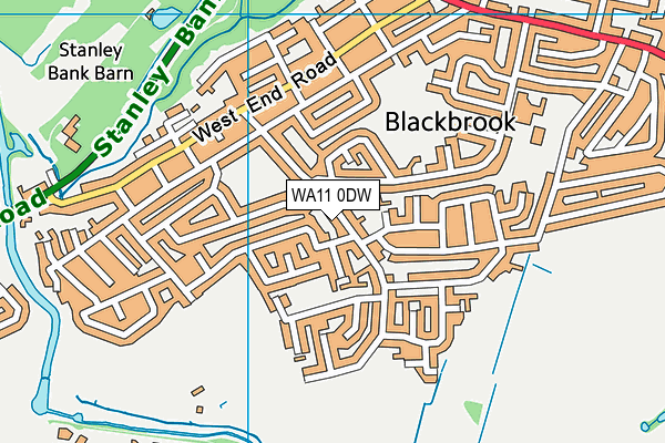 WA11 0DW map - OS VectorMap District (Ordnance Survey) WA11 0DW map - OS VectorMap District (Ordnance Survey)