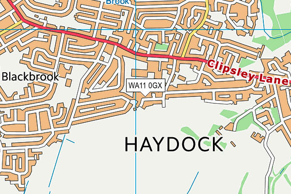 WA11 0GX map - OS VectorMap District (Ordnance Survey)