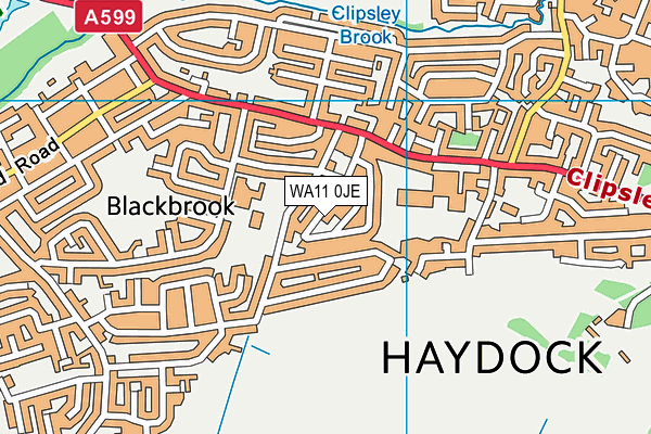 WA11 0JE map - OS VectorMap District (Ordnance Survey)
