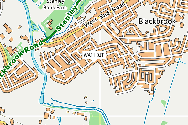 WA11 0JT map - OS VectorMap District (Ordnance Survey) WA11 0JT map - OS VectorMap District (Ordnance Survey)