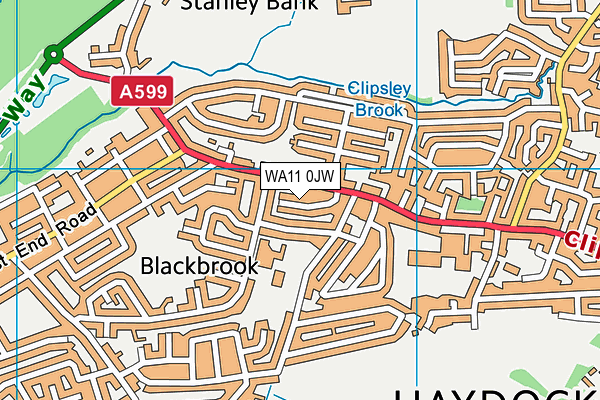 WA11 0JW map - OS VectorMap District (Ordnance Survey)