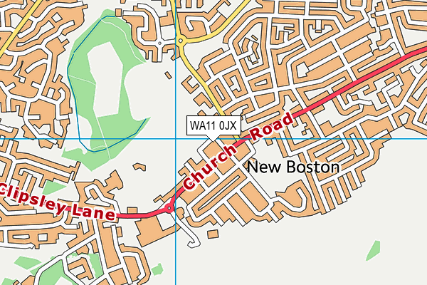 WA11 0JX map - OS VectorMap District (Ordnance Survey)