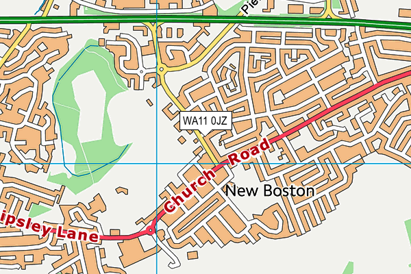 WA11 0JZ map - OS VectorMap District (Ordnance Survey)