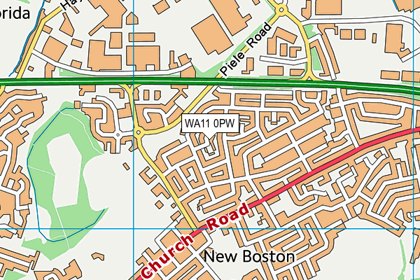 WA11 0PW map - OS VectorMap District (Ordnance Survey)