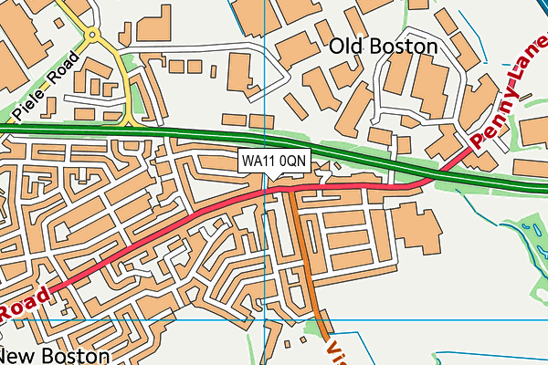 WA11 0QN map - OS VectorMap District (Ordnance Survey)