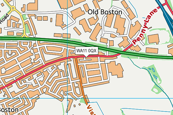 WA11 0QX map - OS VectorMap District (Ordnance Survey)