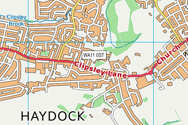 WA11 0ST map - OS VectorMap District (Ordnance Survey)