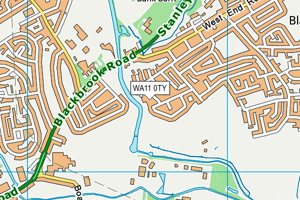 WA11 0TY map - OS VectorMap District (Ordnance Survey) WA11 0TY map - OS VectorMap District (Ordnance Survey)
