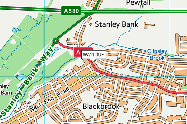 WA11 0UF map - OS VectorMap District (Ordnance Survey)