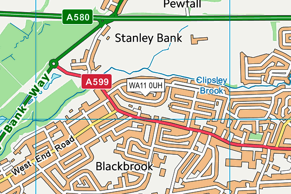 WA11 0UH map - OS VectorMap District (Ordnance Survey) WA11 0UH map - OS VectorMap District (Ordnance Survey)