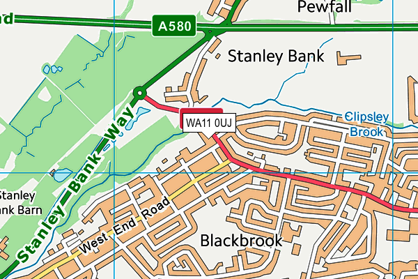 WA11 0UJ map - OS VectorMap District (Ordnance Survey)