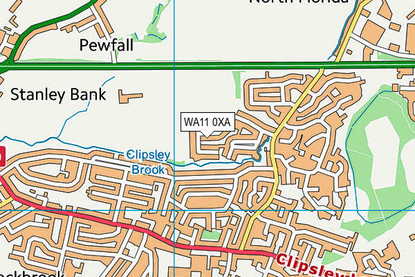 WA11 0XA map - OS VectorMap District (Ordnance Survey)