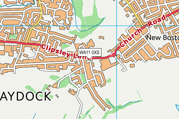 WA11 0XS map - OS VectorMap District (Ordnance Survey)