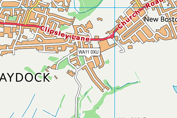 WA11 0XU map - OS VectorMap District (Ordnance Survey)