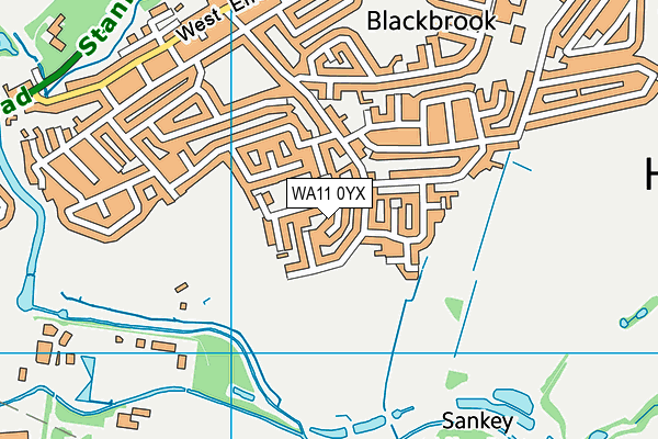 WA11 0YX map - OS VectorMap District (Ordnance Survey) WA11 0YX map - OS VectorMap District (Ordnance Survey)