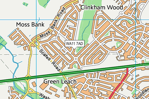 WA11 7AD map - OS VectorMap District (Ordnance Survey) WA11 7AD map - OS VectorMap District (Ordnance Survey)