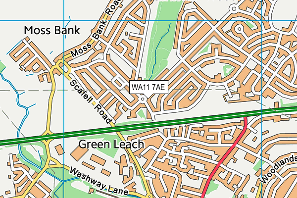 WA11 7AE map - OS VectorMap District (Ordnance Survey) WA11 7AE map - OS VectorMap District (Ordnance Survey)