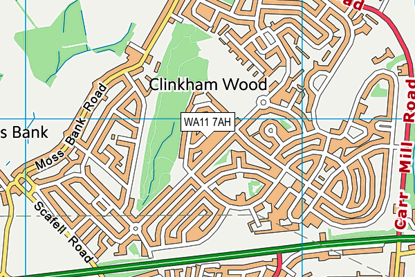 WA11 7AH map - OS VectorMap District (Ordnance Survey) WA11 7AH map - OS VectorMap District (Ordnance Survey)