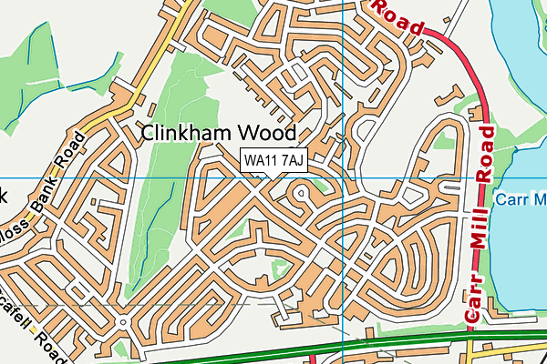 WA11 7AJ map - OS VectorMap District (Ordnance Survey) WA11 7AJ map - OS VectorMap District (Ordnance Survey)