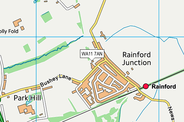 WA11 7AN map - OS VectorMap District (Ordnance Survey)