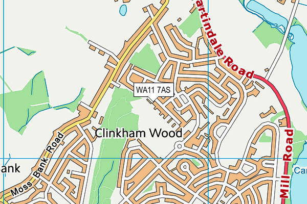 WA11 7AS map - OS VectorMap District (Ordnance Survey) WA11 7AS map - OS VectorMap District (Ordnance Survey)