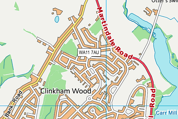 WA11 7AU map - OS VectorMap District (Ordnance Survey)