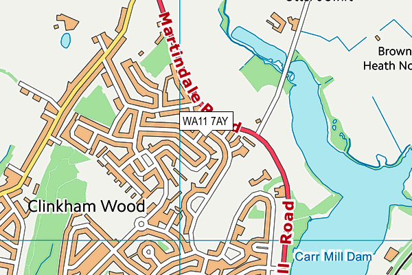 WA11 7AY map - OS VectorMap District (Ordnance Survey) WA11 7AY map - OS VectorMap District (Ordnance Survey)