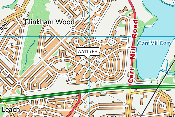 WA11 7EH map - OS VectorMap District (Ordnance Survey) WA11 7EH map - OS VectorMap District (Ordnance Survey)