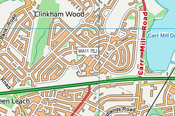 WA11 7EJ map - OS VectorMap District (Ordnance Survey)