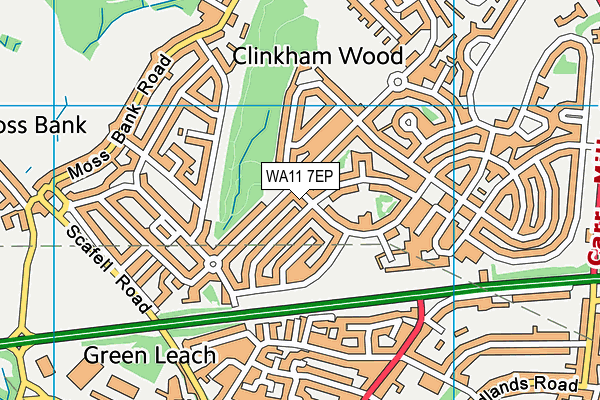 WA11 7EP map - OS VectorMap District (Ordnance Survey)