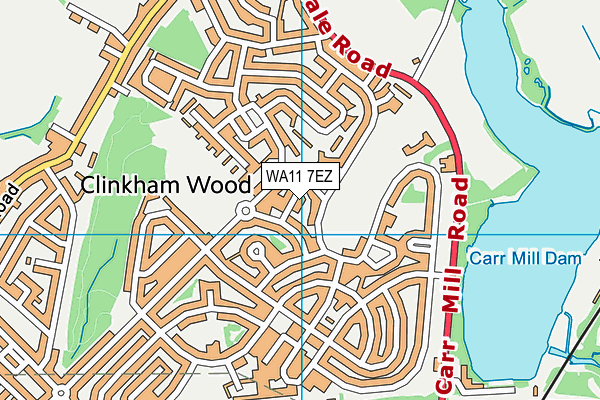 WA11 7EZ map - OS VectorMap District (Ordnance Survey)