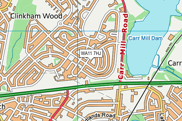 WA11 7HJ map - OS VectorMap District (Ordnance Survey) WA11 7HJ map - OS VectorMap District (Ordnance Survey)