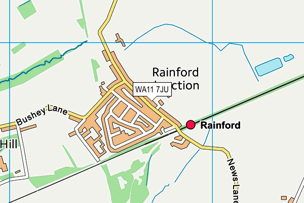 WA11 7JU map - OS VectorMap District (Ordnance Survey)