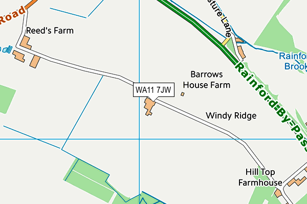 WA11 7JW map - OS VectorMap District (Ordnance Survey) WA11 7JW map - OS VectorMap District (Ordnance Survey)