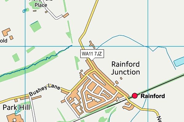 WA11 7JZ map - OS VectorMap District (Ordnance Survey)