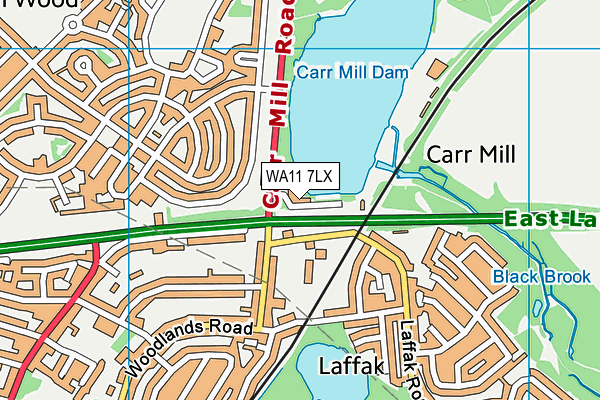 WA11 7LX map - OS VectorMap District (Ordnance Survey) WA11 7LX map - OS VectorMap District (Ordnance Survey)
