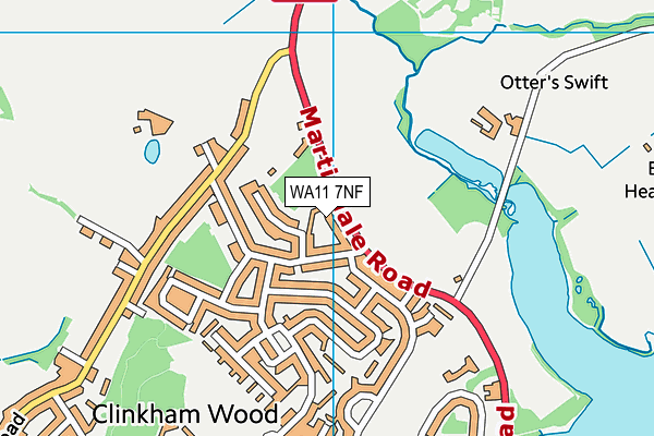 WA11 7NF map - OS VectorMap District (Ordnance Survey)