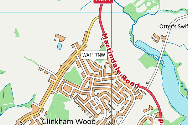WA11 7NW map - OS VectorMap District (Ordnance Survey)