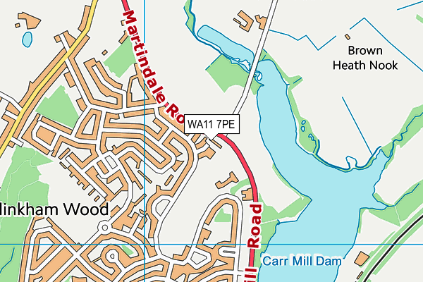 WA11 7PE map - OS VectorMap District (Ordnance Survey) WA11 7PE map - OS VectorMap District (Ordnance Survey)
