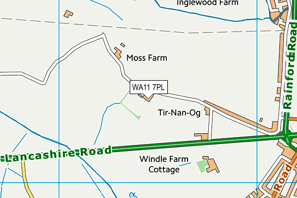 WA11 7PL map - OS VectorMap District (Ordnance Survey)