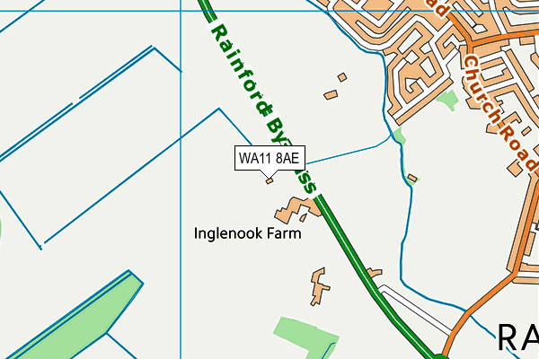WA11 8AE map - OS VectorMap District (Ordnance Survey) WA11 8AE map - OS VectorMap District (Ordnance Survey)