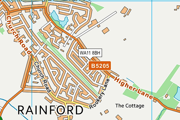 WA11 8BH map - OS VectorMap District (Ordnance Survey) WA11 8BH map - OS VectorMap District (Ordnance Survey)